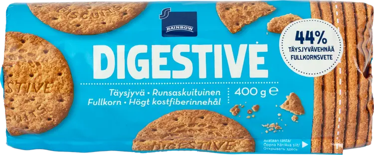 Rainbow 400g Digestive täysjyvävehnäkeksi