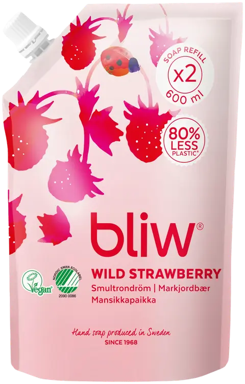 Bliw Mansikkapaikka täyttöpussi nestesaippua 600ml