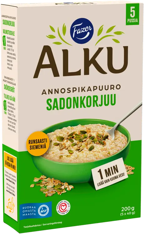 Fazer Alku Sadonkorjuu annospikapuuro 200 g (5 x 40 g)