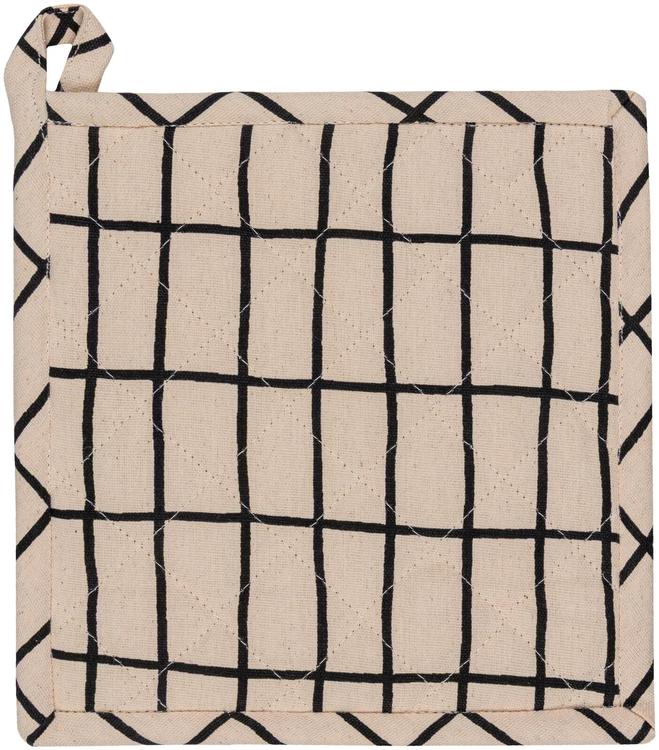 House patalappu Elonkorjuu 22x22 cm luonnonvalkoinen/musta PatternLab
