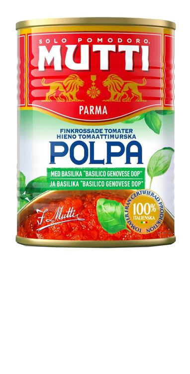Mutti Polpa basilika hieno tomaattimurska 400g