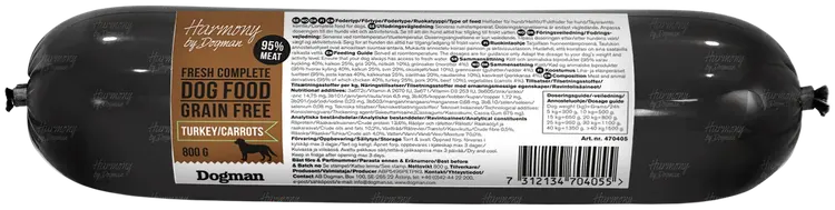 Dogman Harmony Koiranmakkara viljaton kalkkuna 800g