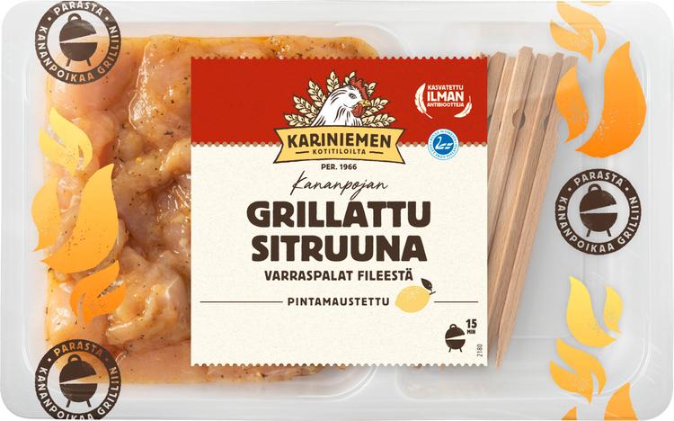 Kariniemen Kananpojan Varraspalat fileestä Grillattu sitruuna 350 g