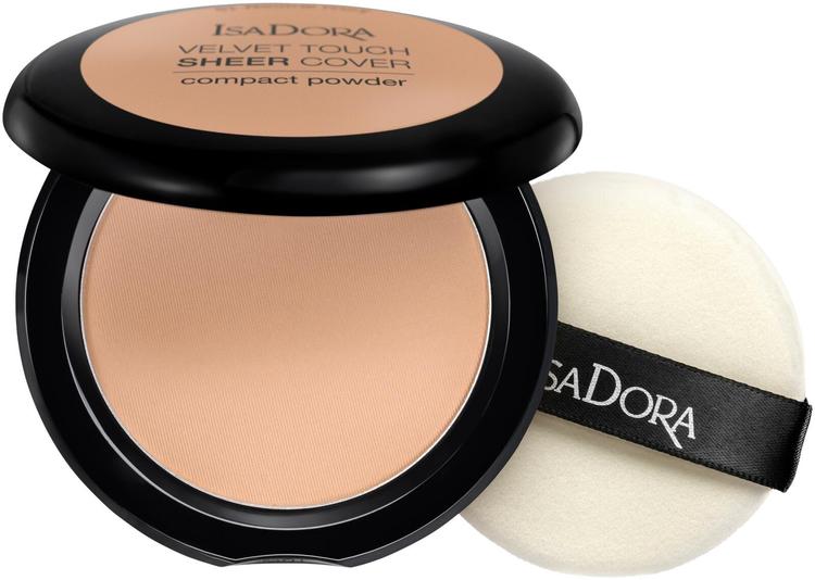 IsaDora Velvet Touch Sheer Cover Compact Powder 10 g kivipuuteri 46 Warm Beige