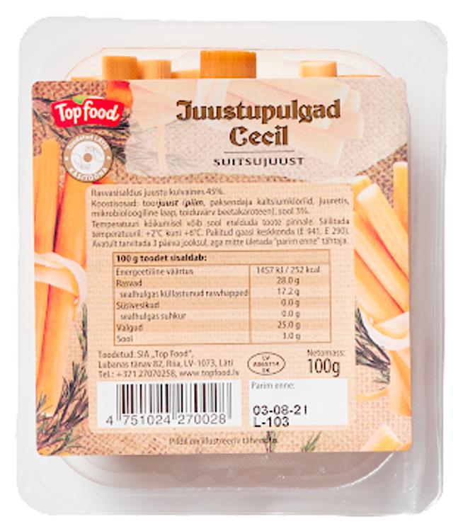 suitsujuustupulgad cecil, 100 g