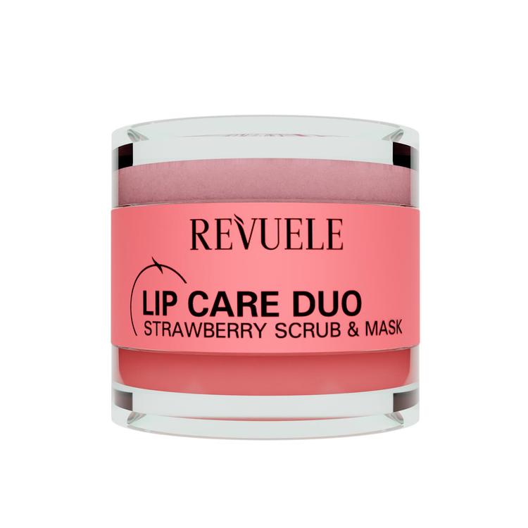 Revuele Lip Scurb & Mask, mansikka. Mansikan tuoksuinen huulten hoito setti.