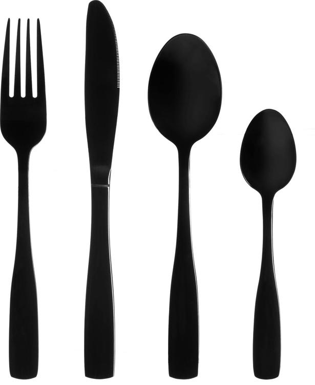 Maku Basic Ruokailuvälineet mattamusta 16 kpl