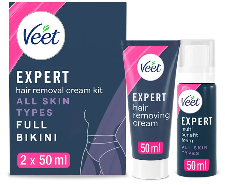 Veet Expert Full Bikini Ihokarvanpoistosarja kaikki ihotyypit 2x50ml