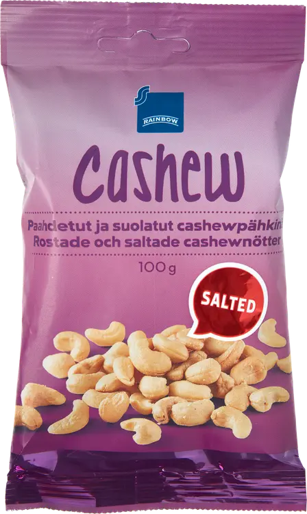 Rainbow 100g suolatut cashewpähkinät
