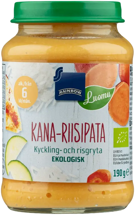 Rainbow kana-riisipata luomu 190 g 6 kk