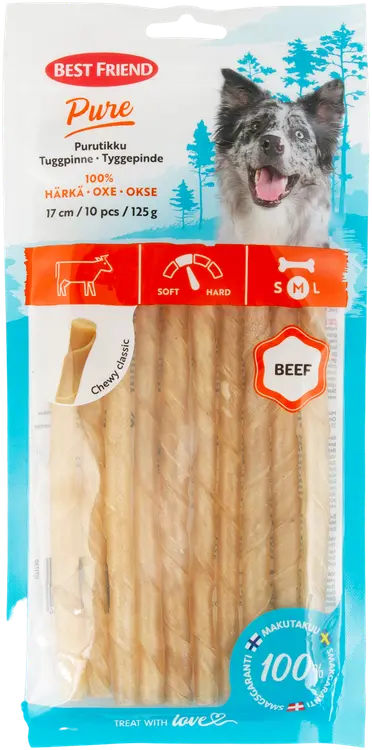 Best Friend Pure purutikku härkä 17 cm 10 kpl 125 g