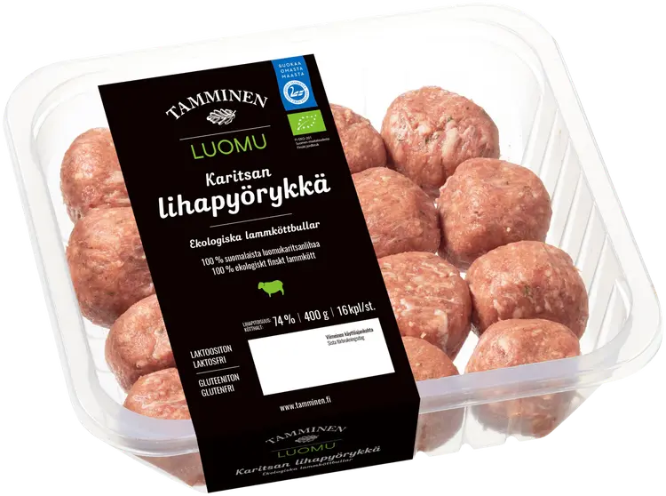 Tamminen luomukaritsan lihapyörykkä 16kpl 400g