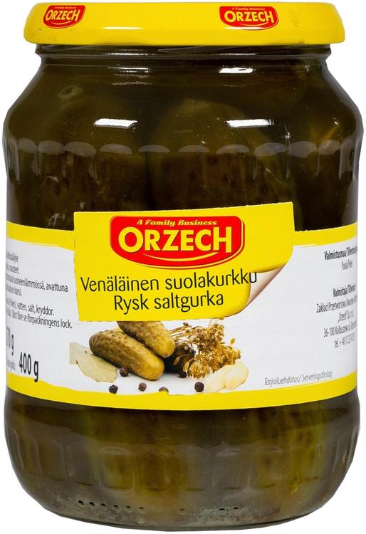 Orzech 670/400g venäläinen suolakurkku