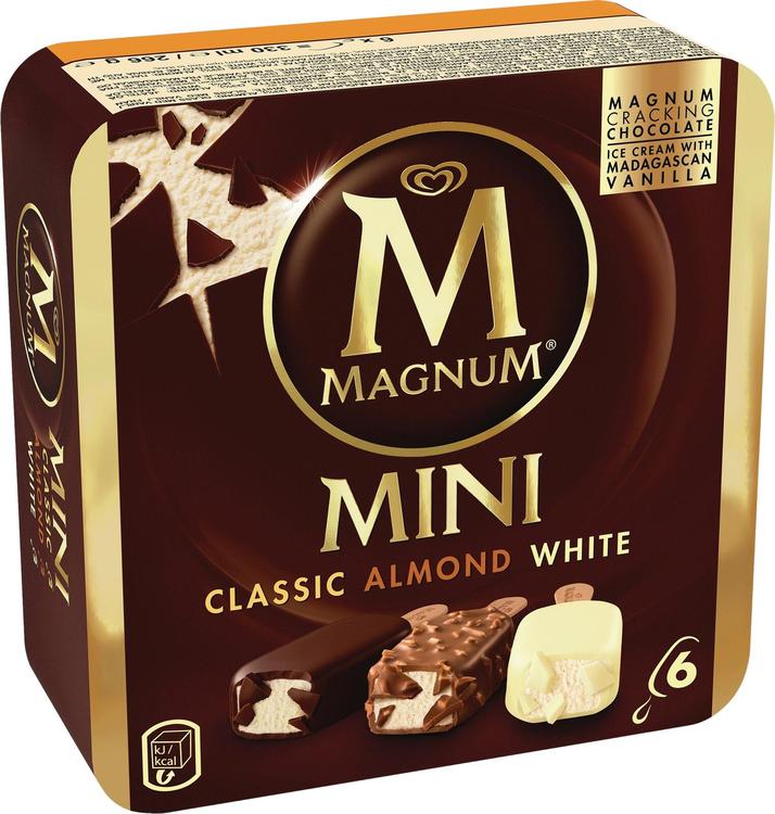Magnum Mini Classic/Almond/White Jäätelö 330ml/264g 6 kpl