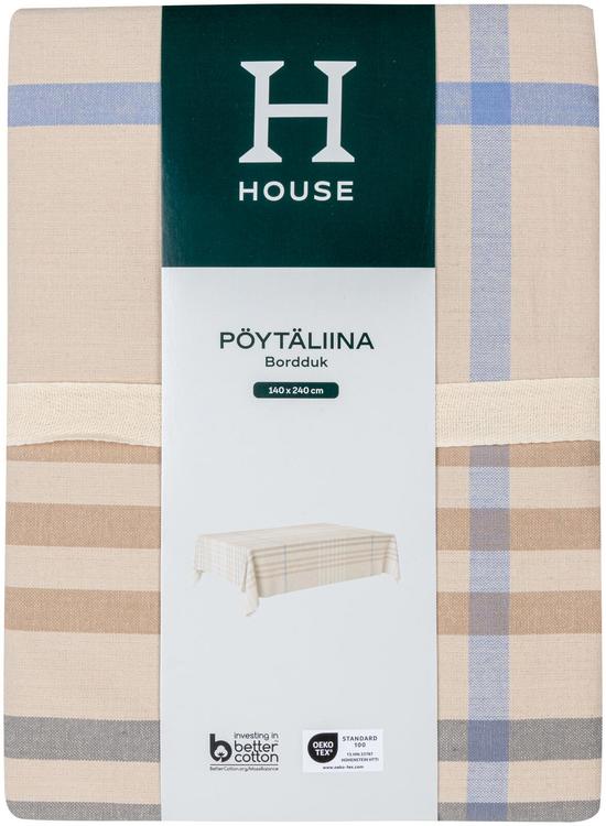 House pöytäliina Country-ruutu 140x240 cm beige