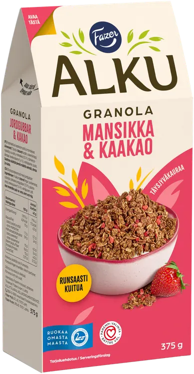 Fazer Alku Mansikka & kaakao granola 375 g