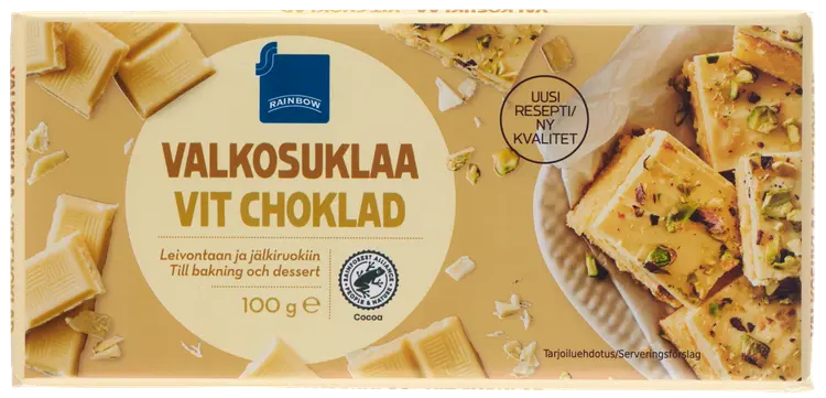 Rainbow 100g valkosuklaa leivontaan