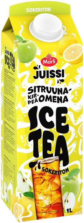 Marli Juissi Ice Tea Sokeriton Sitruuna-kirpeä omena jääteejuoma 1 L