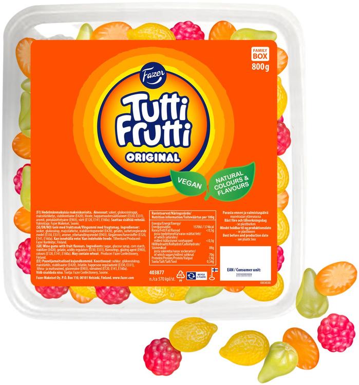 Fazer Tutti Frutti Original irtokarkkilaatikko 800g