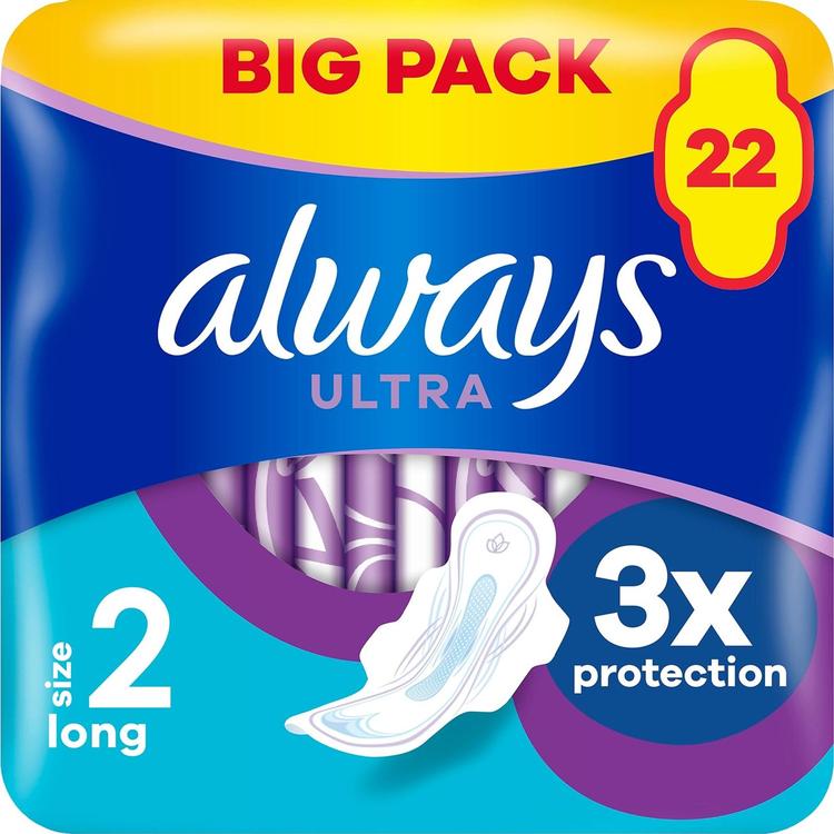 Always 22kpl Ultra Long 2 with wings terveysside + Ultra Night side 2 kpl