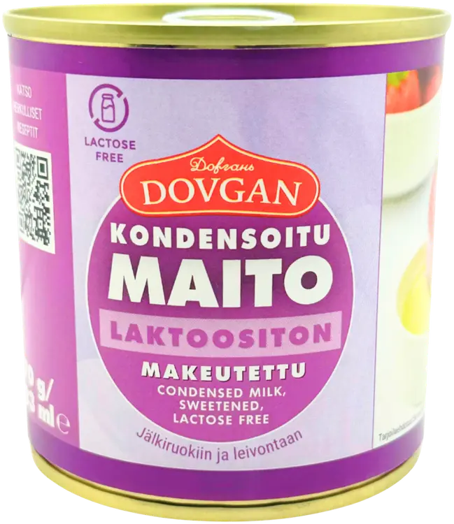 Dovgan Laktoositon Kondensoitu maito, makeutettu 370 g / 283 ml