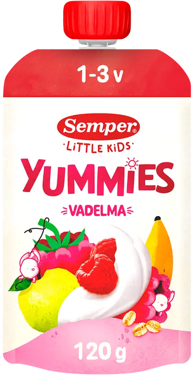 Semper Yummies smoothie vadelma 120g 1-3 vuotiaille