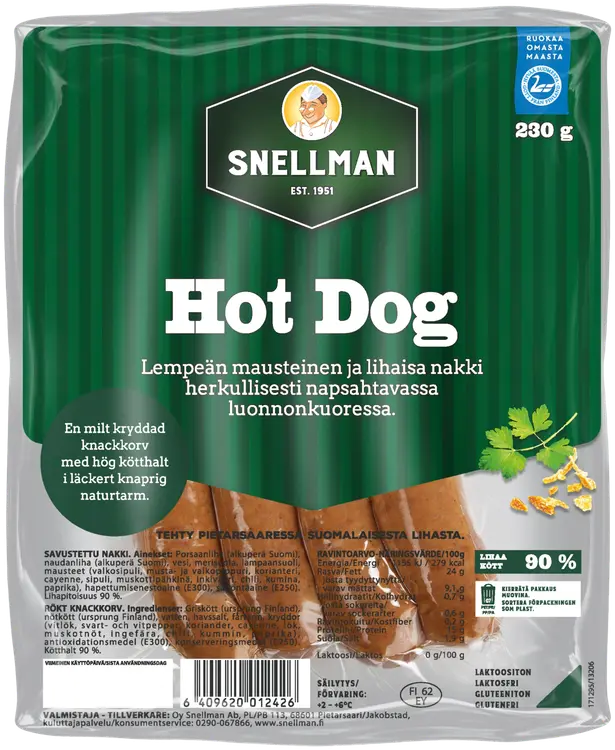 Snellman hot dog nakki 230g