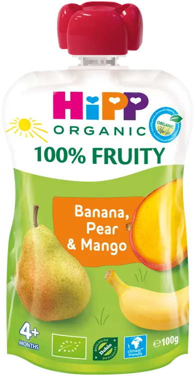 HiPP 100g Luomu Smoothie Banaania, Päärynää&Mangoa 4kk