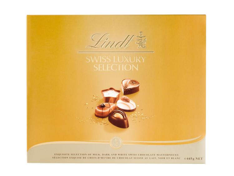 Lindt Swiss Luxury Selection lajitelma sveitsiläisiä suklaakonvehteja 445g