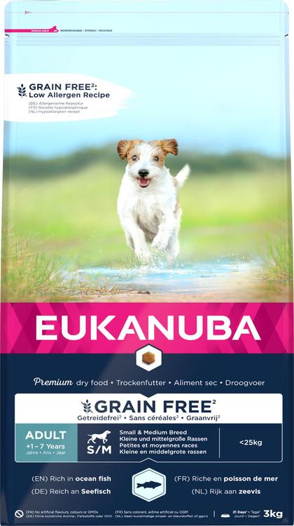 Eukanuba Grain Free Adult S/M Ocean Fish 3kg