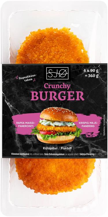 SJØ Crunchy kalaburger paneroitu gluteeniton (4x90g) 360g