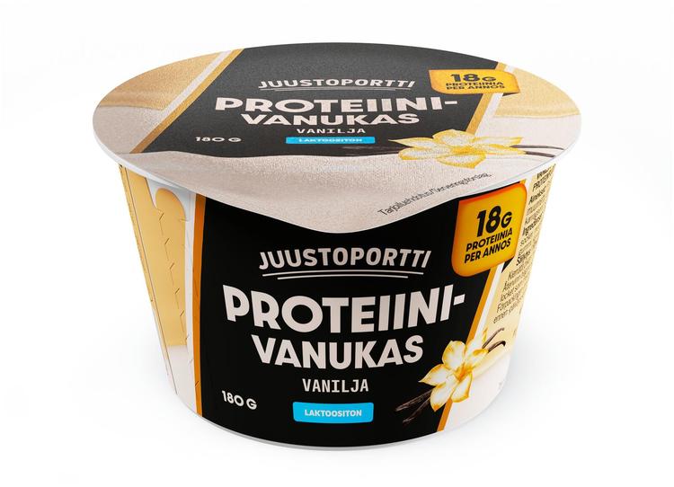 Juustoportti proteiinivanukas 180 g vanilja laktoositon