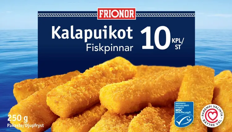 Frionor kalapuikot MSC 250g, pakaste