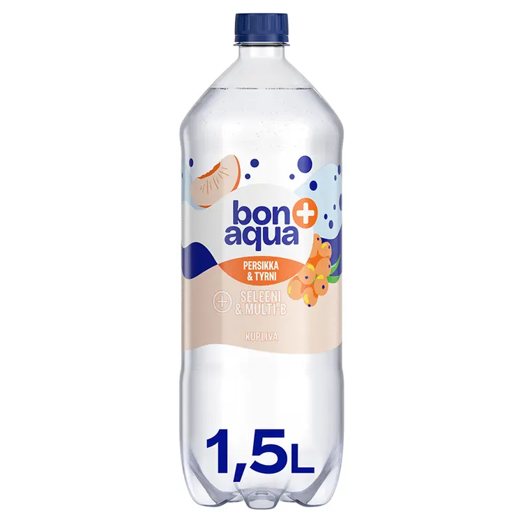 Bonaqua + Persikka & Tyrni kivennäisvesi muovipullo 1,5 L