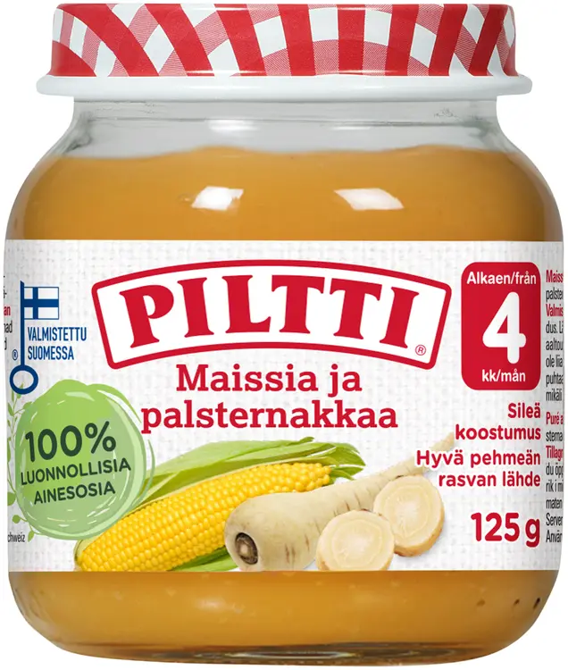 Piltti 125g Maissia ja palsternakkaa lastenateria 4kk