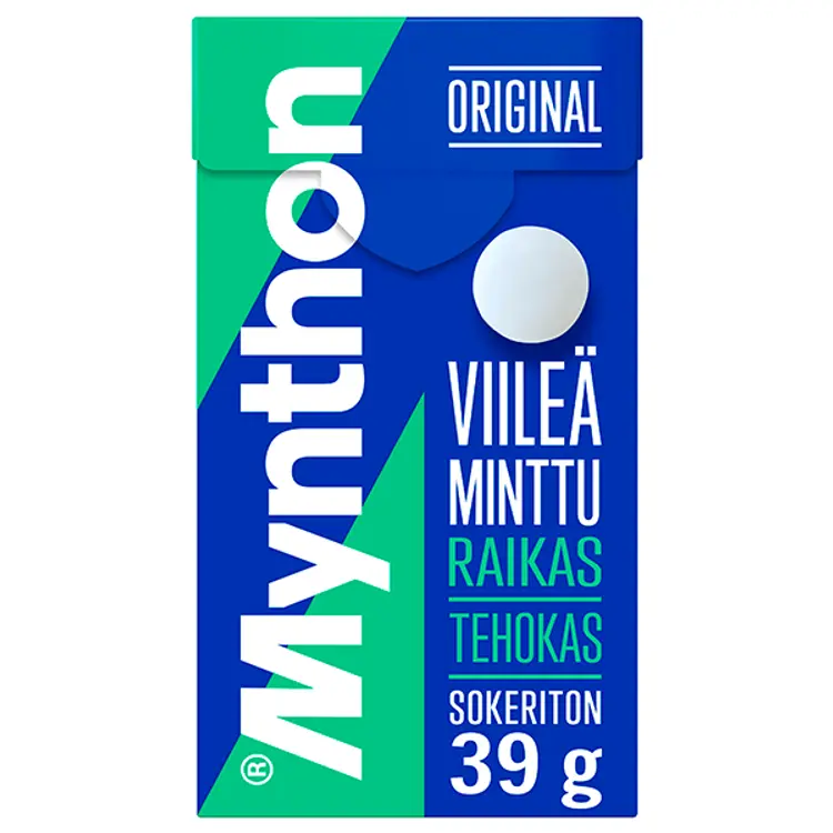 Mynthon Original Viileä Minttu sokeriton kurkkupastilli 39g