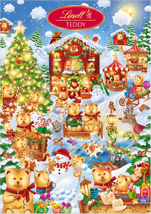 Lindt TEDDY Magic Suklaakalenteri, valikoima suklaata 265g