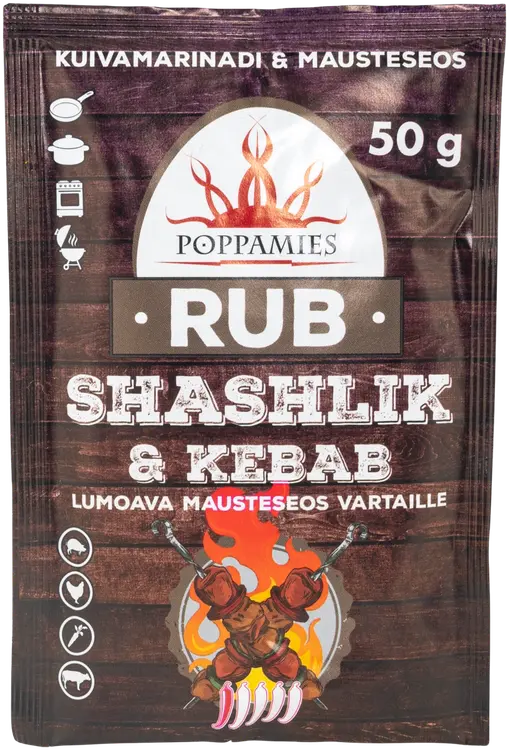 Poppamies Rub Shashlik & Kebab mausteseos 50g