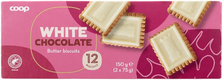 Coop valkosuklaavoikeksi 150 g