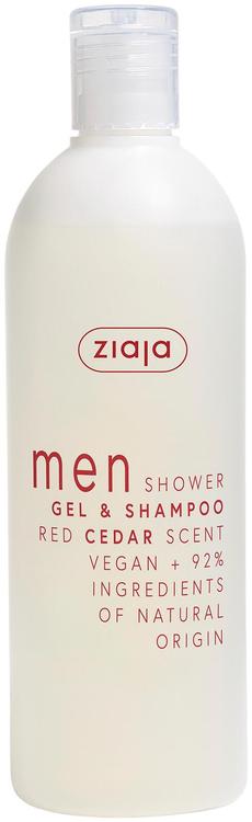 Ziaja Men 2in1 suihkugeeli-shampoo seetri 400 ml vegaaninen