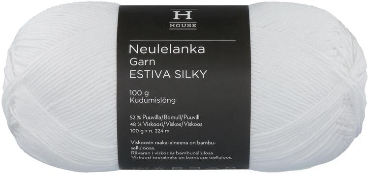 House lanka bambuviskoosi-puuvillasekoite Estiva Silky 100 g White 208