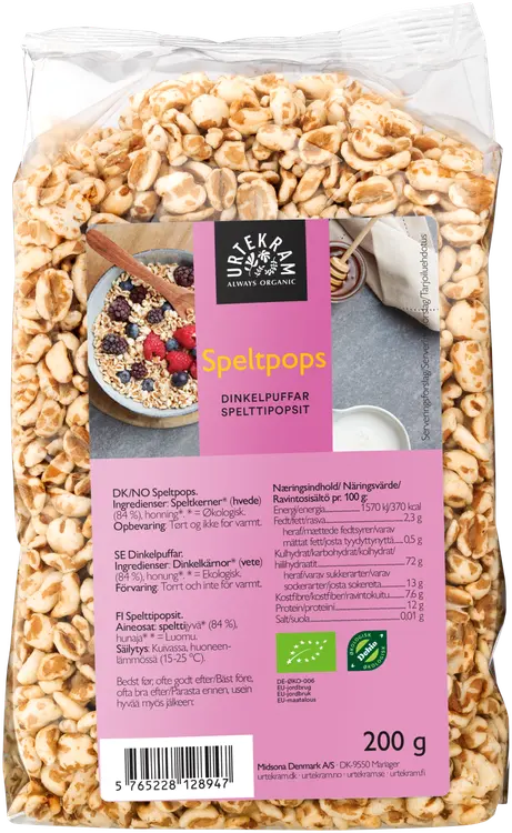 Urtekram Luomu Spelttipops 200g