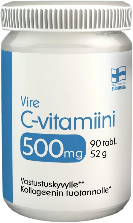 Vire C-vitamiinivalmiste C-vitamiini 500 mg 90 tablettia / 52 g