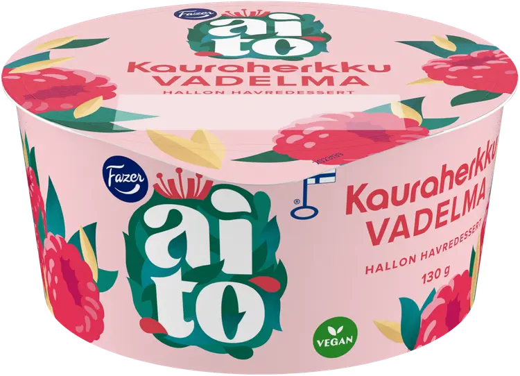 Fazer Aito Kauraherkku Vadelma fermentoitu kauravälipala 130 g