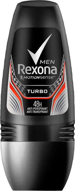 Rexona for Men Turbo Antiperspirantti Deodorantti Roll-on Miehille 48 h suoja 50 ml