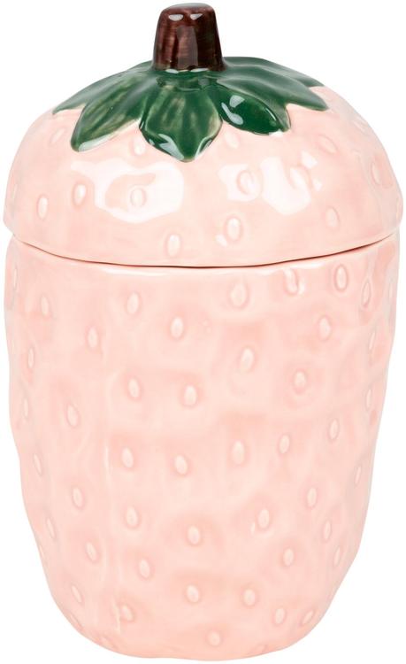 Koristepurkki mansikka pinkki 14 cm
