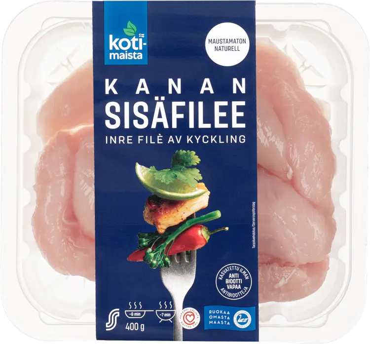 Kotimaista kanan sisäfilee maustamaton 400g