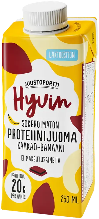 Juustoportti Hyvin proteiinijuoma 250 ml kaakao-banaani laktoositon