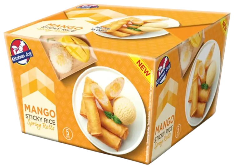 Kitchen Joy Rapea paistettu kääryle, jossa mangoa ja tahmeaa kookosriisiä, pakasteateria 200g
