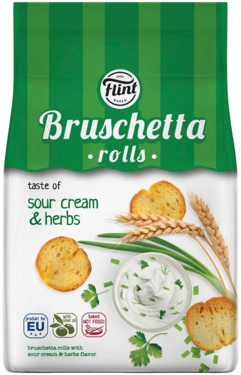Flint bruschetta rolls hapukoore- ja ürdimaitselised saiakrõpsud 65g